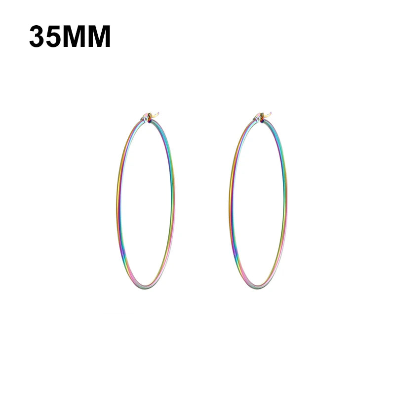 Simplicity Hoop Ear Ring Big Circle Color Earrings Fashion Accessories Steam Punk Ear Clip Korean Loop Earrings for Women Girls