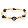 Hot Selling Eye Golden Beaded Handmade Elastic Bracelet as Unisex Gift Wholesale Support