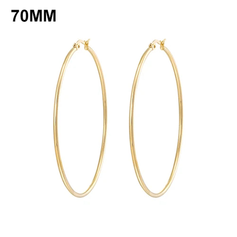 Simplicity Hoop Ear Ring Big Circle Color Earrings Fashion Accessories Steam Punk Ear Clip Korean Loop Earrings for Women Girls