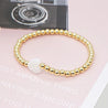 Shell Made Letter Heart Stars Cross Charm Bracelet Gold Color Varnish Baked Beaded Bracelets for Women Fashion Jewelry