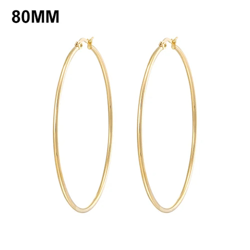 Simplicity Hoop Ear Ring Big Circle Color Earrings Fashion Accessories Steam Punk Ear Clip Korean Loop Earrings for Women Girls