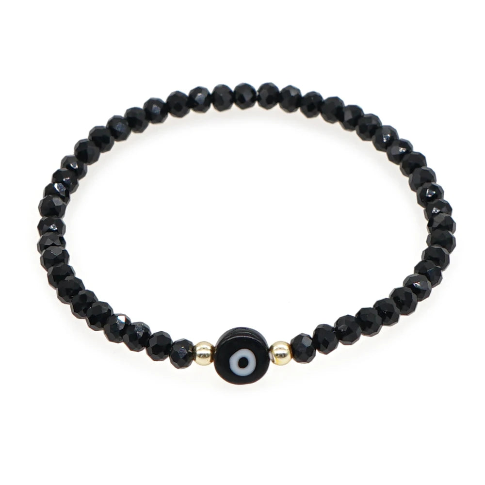 8Mm Liuli Eye Bracelet Fashion Jewelry Solid Color Faceted Crystal Beaded Bracelets for Women Summer Jewellery Gift