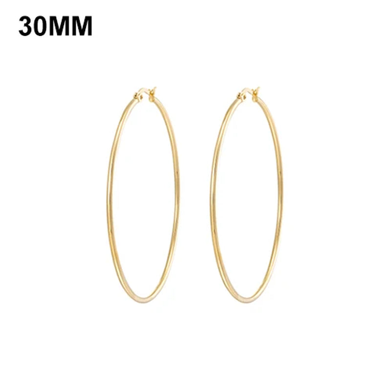 Simplicity Hoop Ear Ring Big Circle Color Earrings Fashion Accessories Steam Punk Ear Clip Korean Loop Earrings for Women Girls