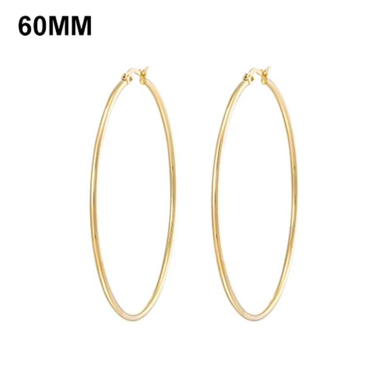 Simplicity Hoop Ear Ring Big Circle Color Earrings Fashion Accessories Steam Punk Ear Clip Korean Loop Earrings for Women Girls