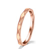 Small Ring for Women and Men Rose Gold Silver Color Stainless Steel Wedding Ring 2Mm Width Exquisite Ring