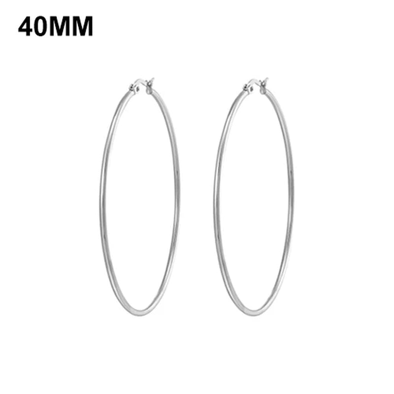 Simplicity Hoop Ear Ring Big Circle Color Earrings Fashion Accessories Steam Punk Ear Clip Korean Loop Earrings for Women Girls