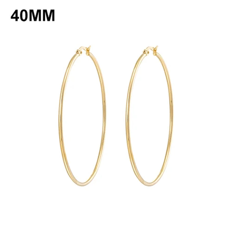 Simplicity Hoop Ear Ring Big Circle Color Earrings Fashion Accessories Steam Punk Ear Clip Korean Loop Earrings for Women Girls