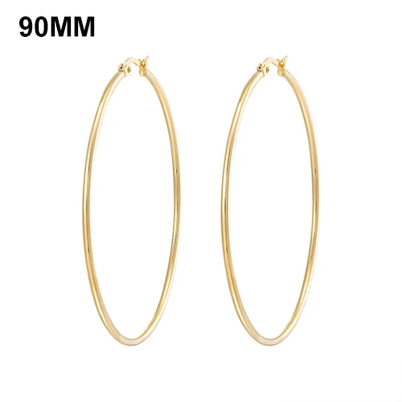Simplicity Hoop Ear Ring Big Circle Color Earrings Fashion Accessories Steam Punk Ear Clip Korean Loop Earrings for Women Girls