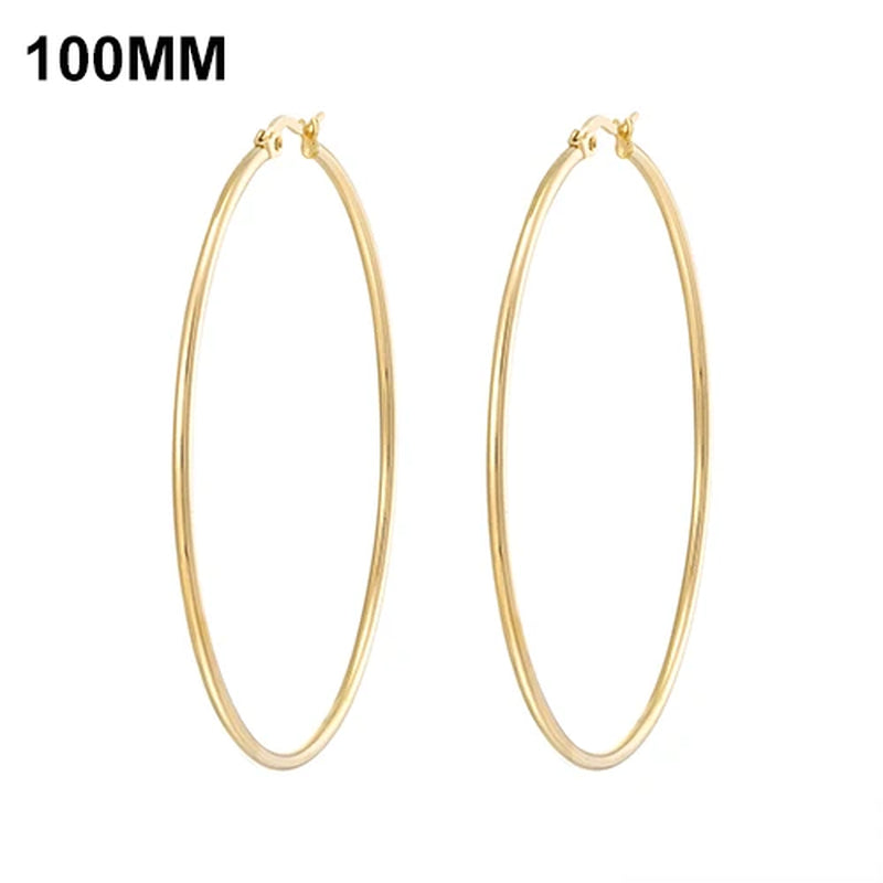 Simplicity Hoop Ear Ring Big Circle Color Earrings Fashion Accessories Steam Punk Ear Clip Korean Loop Earrings for Women Girls