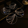 Hyperbole Metal round Crystal Chain Hoop Earrings for Women Vintage Personality Large Ear Hoop Statement Jewelry