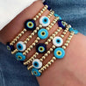 Hot Selling Eye Golden Beaded Handmade Elastic Bracelet as Unisex Gift Wholesale Support