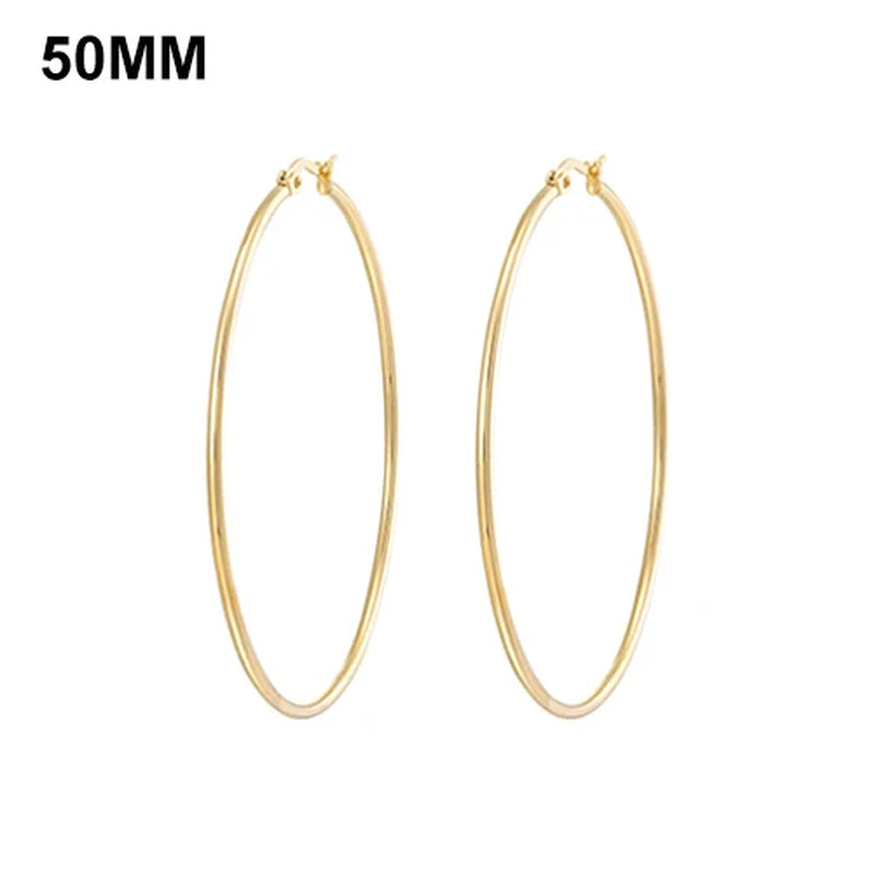 Simplicity Hoop Ear Ring Big Circle Color Earrings Fashion Accessories Steam Punk Ear Clip Korean Loop Earrings for Women Girls