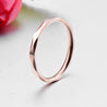 Small Ring for Women and Men Rose Gold Silver Color Stainless Steel Wedding Ring 2Mm Width Exquisite Ring