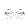 Hyperbole Metal round Crystal Chain Hoop Earrings for Women Vintage Personality Large Ear Hoop Statement Jewelry