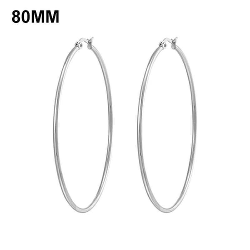 Simplicity Hoop Ear Ring Big Circle Color Earrings Fashion Accessories Steam Punk Ear Clip Korean Loop Earrings for Women Girls