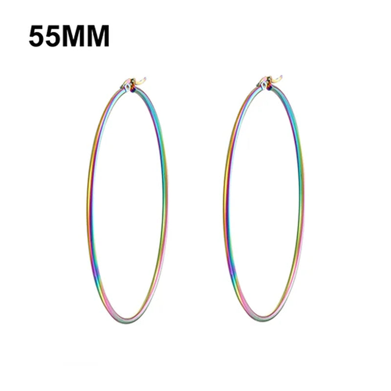 Simplicity Hoop Ear Ring Big Circle Color Earrings Fashion Accessories Steam Punk Ear Clip Korean Loop Earrings for Women Girls