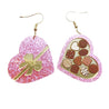 Glitter Acrylic Earrings for Women Red Love Heart Gift Box Chocolate Present Bow Knot Ear Ring Jewelry Valentine'S Day Pendant