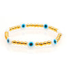 Hot Selling Eye Golden Beaded Handmade Elastic Bracelet as Unisex Gift Wholesale Support