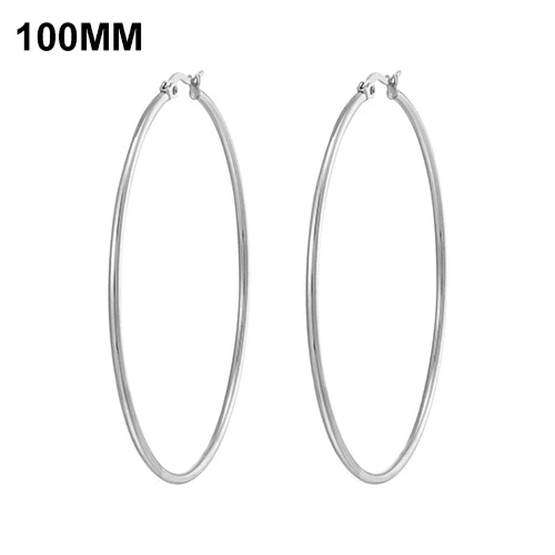 Simplicity Hoop Ear Ring Big Circle Color Earrings Fashion Accessories Steam Punk Ear Clip Korean Loop Earrings for Women Girls